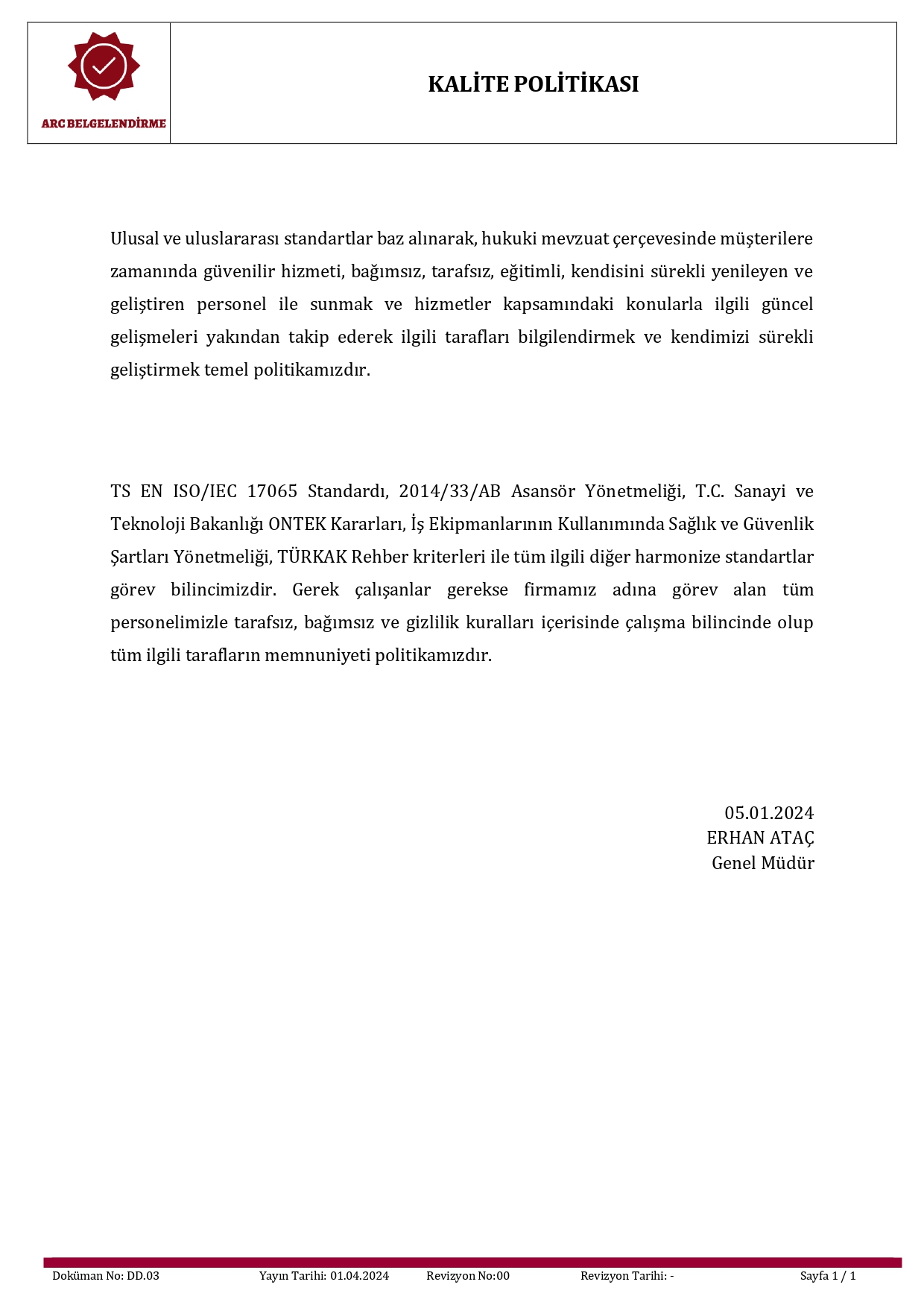 DD.03 KALİTE POLİTİKASI REV.00_page-0001